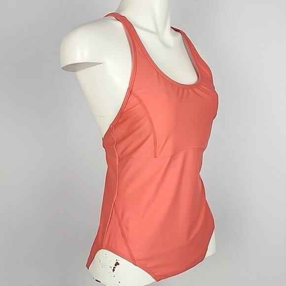 LOLE Women's One Piece Coral Pink Swimsuit Criss Cross Adjustable Straps Size 8 - Picture 2 of 12